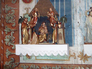 Nativity (19th C) wooden figures, north side