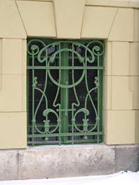 green art nouveau window grill